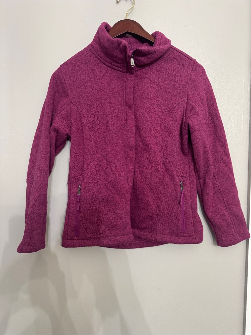 Lands' End Women's Magenta Fleece Jacket